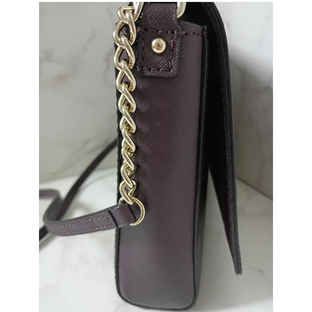 KATE SPADE Tilden Place Alek Oxblood Saffiano Leather Crossbody Bag w/ Dust Bag